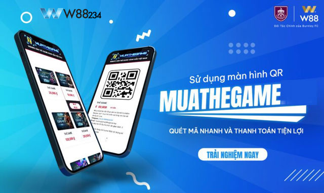 Thao tác mua thẻ game W88 với phương thức OnlineQR