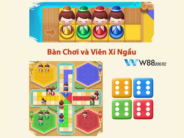 Bàn chơi Cờ Ludo W88